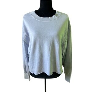 Forever 21 Womens Dusty Purple Cropped Long Sleeve Sweatshirt Top Medium